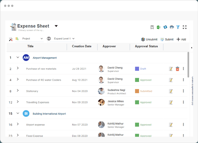 Easy and Customizable Timesheet and Expense Interface